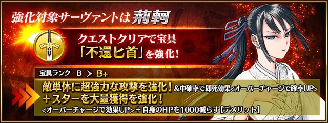 【FGO攻略】荊軻宝具のスター大量獲得効果が強化