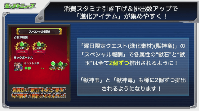 進化アイテムが集めやすく！