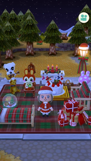 【どうぶつの森 ポケットキャンプ(ポケ森)】「クリスマスの家具」全種類コンプリート! さっそくもようがえしてみた♪