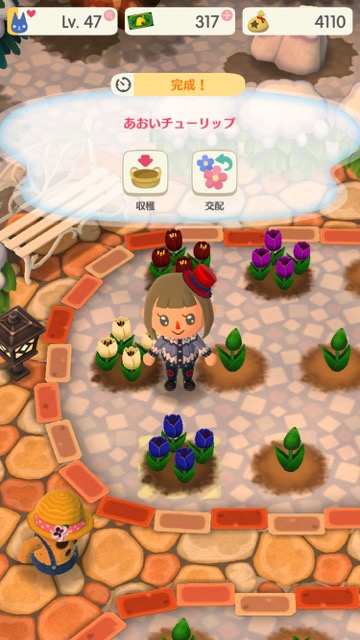【どうぶつの森スマホアプリ（どうぶつの森 ポケットキャンプ、ポケ森）】ガーデンで「あおいチューリップ（青チューリップ）」を効率良く交配する・咲かせる方法