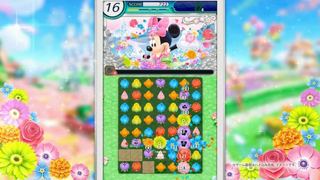 新作パズルゲーム ディズニー フラワードロップス 王国を作る様子などゲーム映像公開 Appbank
