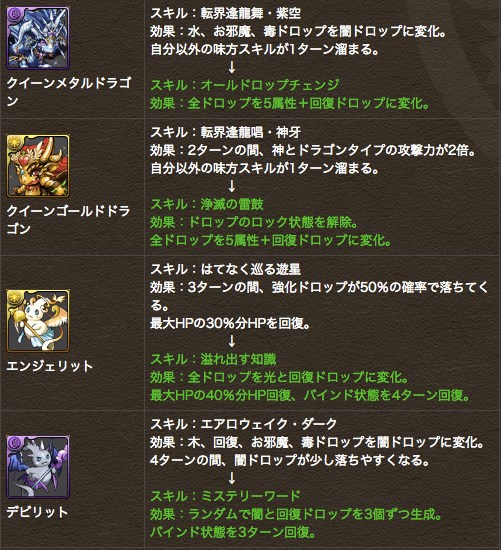 パズドラ 一部モンスターのスキル変更 ドラゴンフラワーや神化の金面にもスキル追加 Appbank