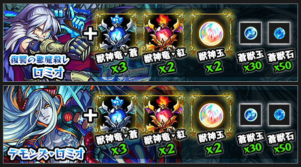モンストロミオ獣神化素材