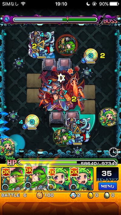 モンスト帝釈天ステージ6攻略覚醒後