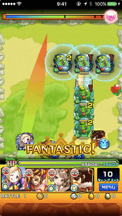 モンスト攻略閃きの遊技場桜並木の広場ステージ4バトル1