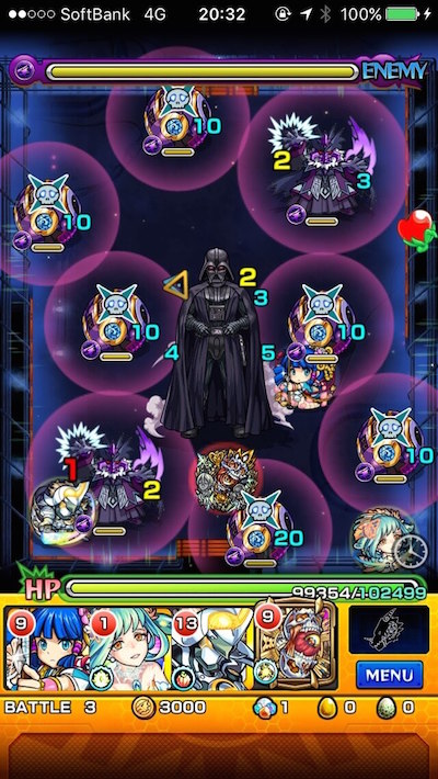 モンスト攻略ダースベイダーステージ3