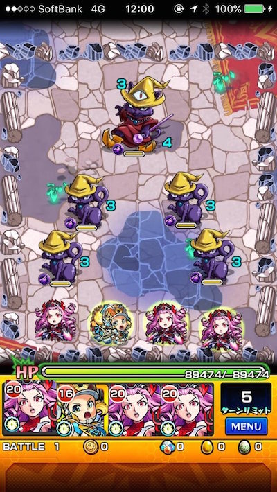 モンスト攻略閃きの遊技場桜並木の広場ステージ1バトル1