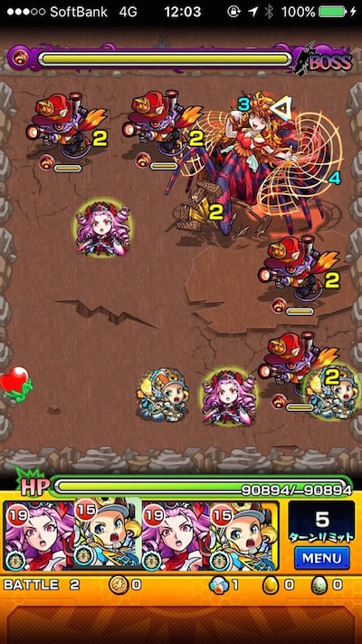 モンスト攻略閃きの遊技場桜並木の広場ステージ2バトル2