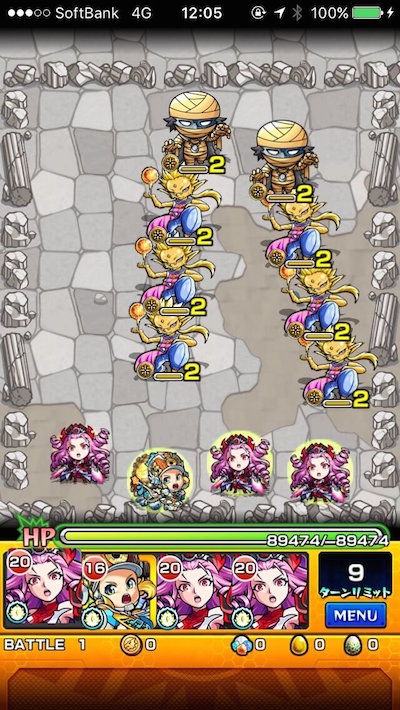 モンスト攻略閃きの遊技場桜並木の広場ステージ3バトル1