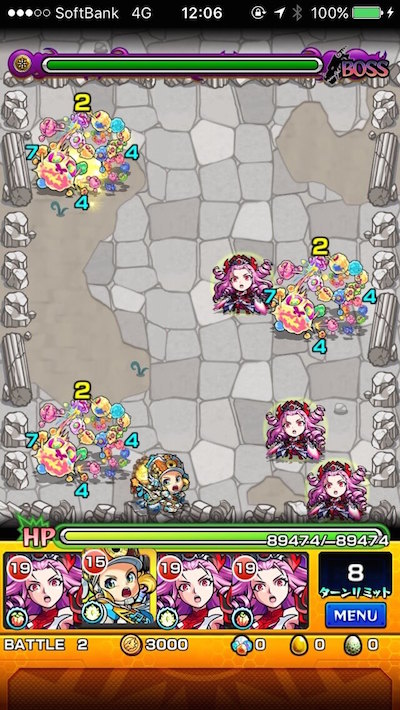 モンスト攻略閃きの遊技場桜並木の広場ステージ3バトル2
