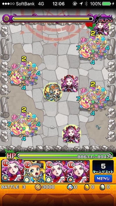 モンスト攻略閃きの遊技場桜並木の広場ステージ3バトル3