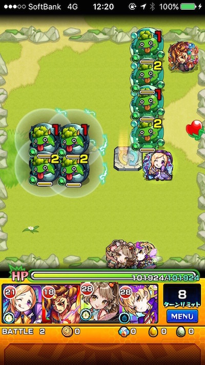 モンスト攻略閃きの遊技場桜並木の広場ステージ4バトル2