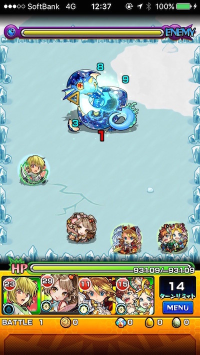 モンスト攻略閃きの遊技場桜並木の広場ステージ5バトル1