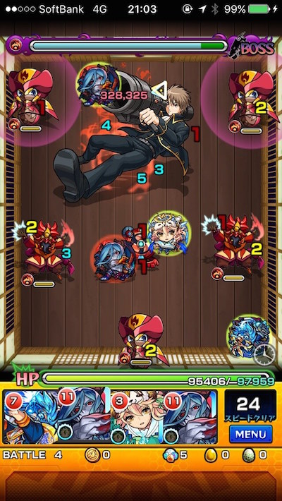 モンスト攻略沖田総悟ステージ4