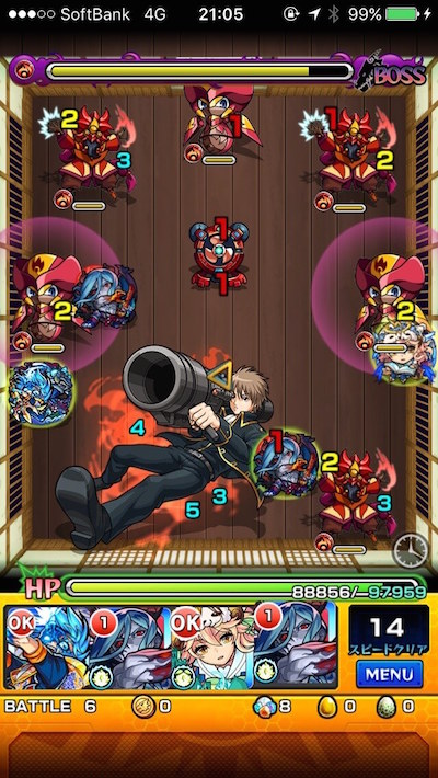 モンスト攻略沖田総悟ステージ6