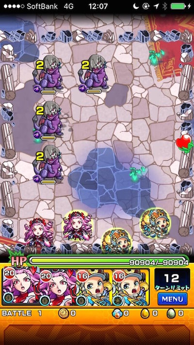 モンスト攻略閃きの遊技場(ひらめきのゆうぎじょう)若葉の広場ステージ3バトル1
