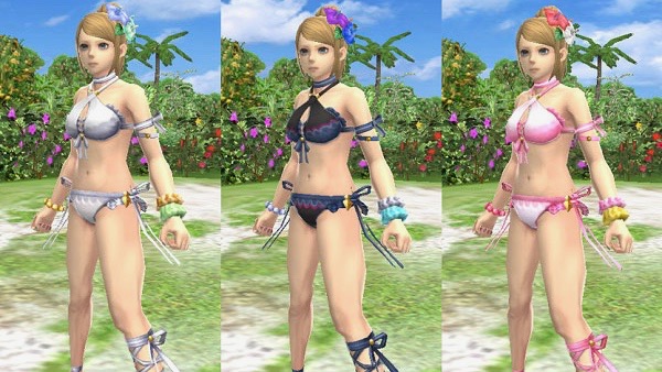 『FF』世界で過ごす夏休み。白・黒・赤の水着、どれがお好み? スイカ割りもあるよ!