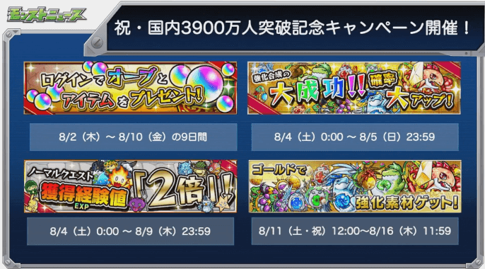 3900万人突破記念キャンペーンおさらい1