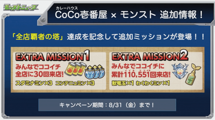 ココイチミッション追加情報