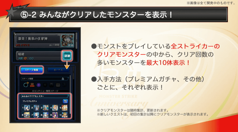 みんながクリアしたモンスターを表示