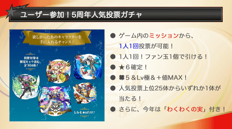 人気投票ガチャ