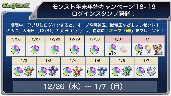 ログインスタンプ開催