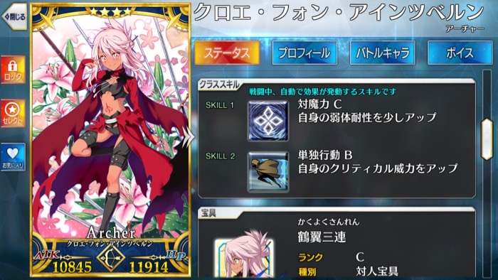 星4アーチャー「クロエ･フォン･アインツベルン」