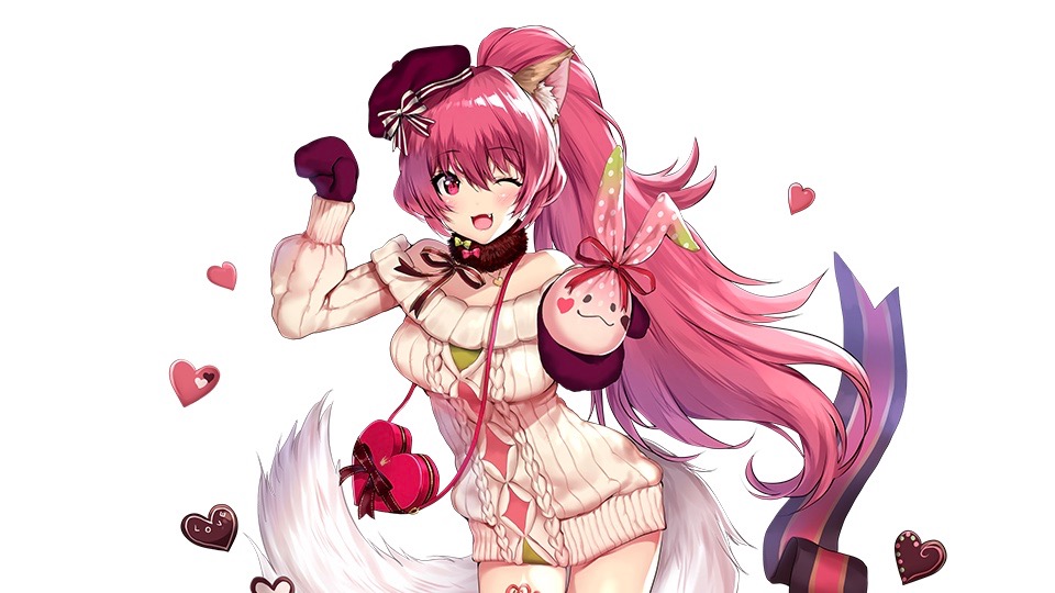 帽子が似合うケモミミ少女がバレンタインチョコをあなたへ【SOA】