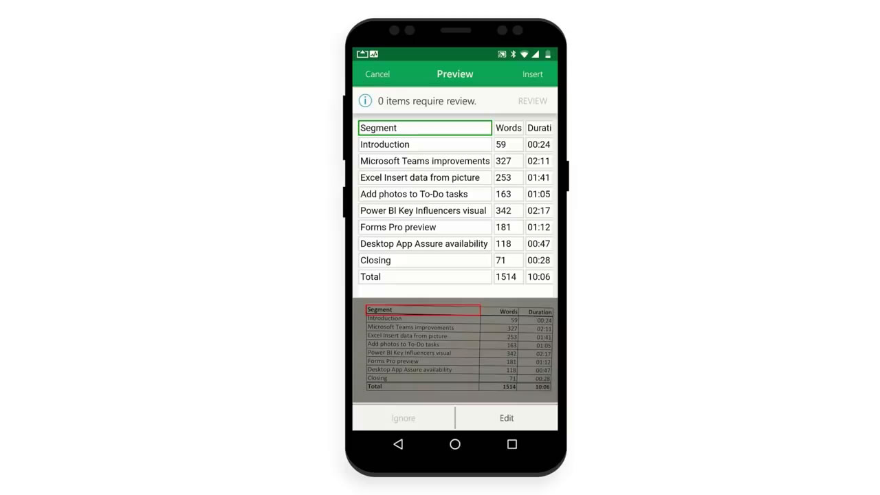 『Microsoft Excel』、アプリで紙を写真撮影してエクセル化できるように