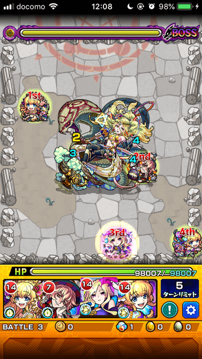 モンスト春色の広場3ステージ3
