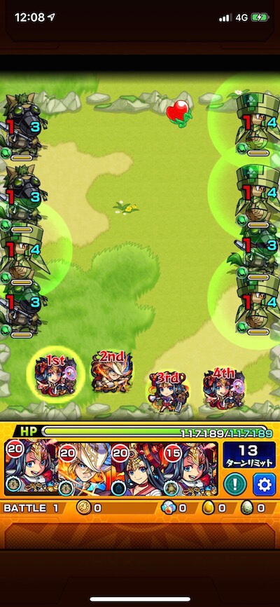 モンスト春色の広場4 ステージ1