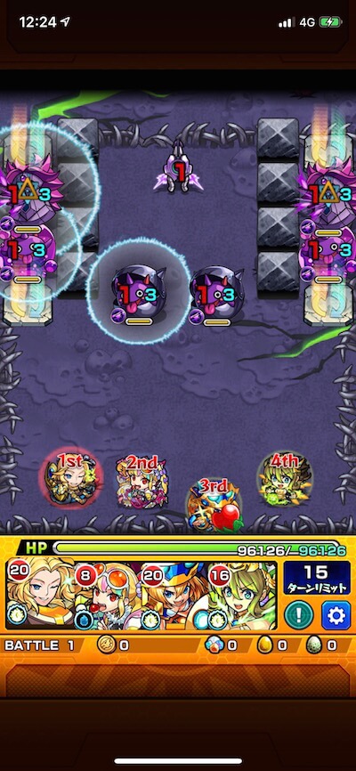 モンスト春色の広場5 ステージ1