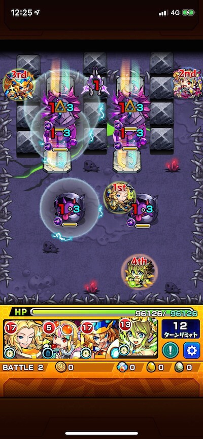 モンスト春色の広場5 ステージ2