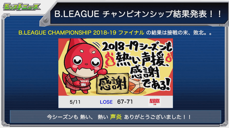 Bリーグ結果情報