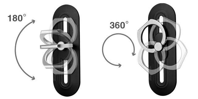 リング自体は360度回転させることが可能で、180度倒すこともできます。