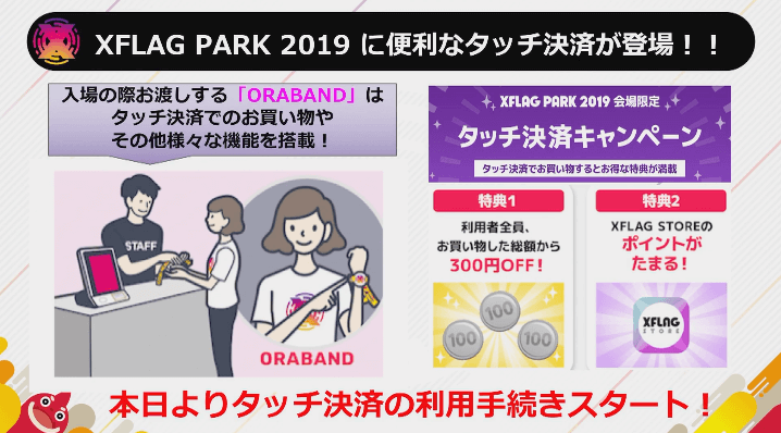会場ではタッチ決済を導入