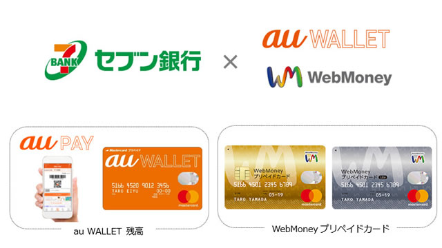セブン銀行ATMで「au WALLET 残高」、「WebMoneyプリペイドカード」への現金チャージが可能に!