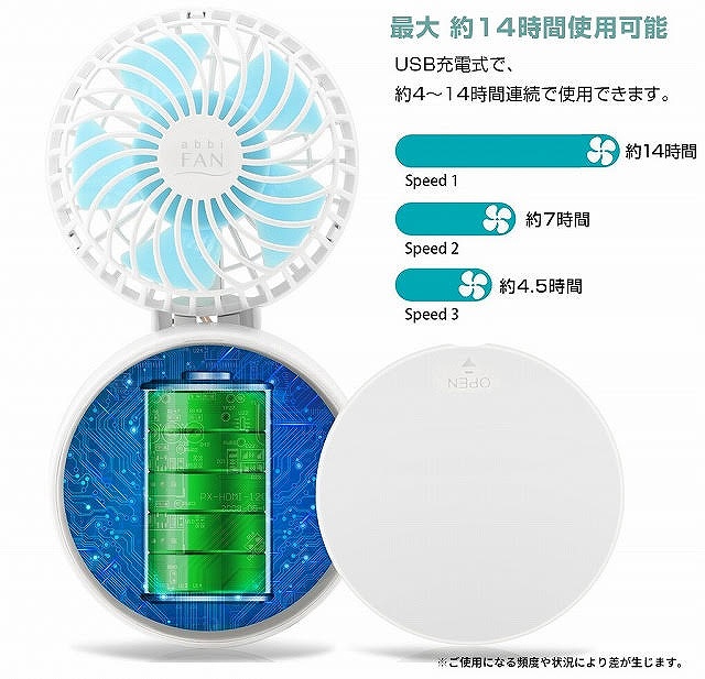 最大14時間の十分な電池持ち