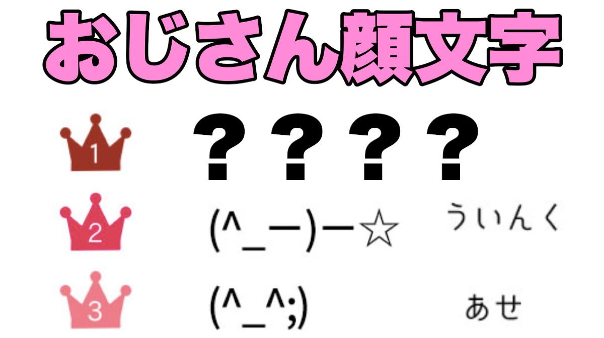 10代女子が選ぶ おじさんを感じる顔文字 ランキング発表 Appbank