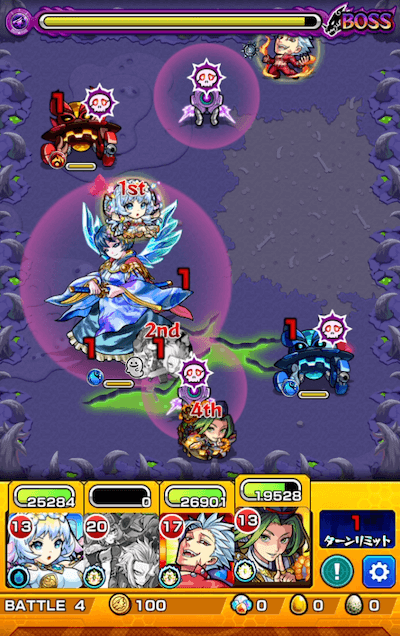モンスト紅葉の高原5バトル4