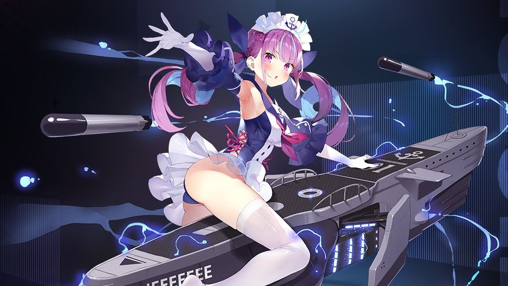【アズールレーン】最強メイドのVtuber「湊あくあ」参戦!! 潜水艦スタイルらしい魅惑のポーズにも注目