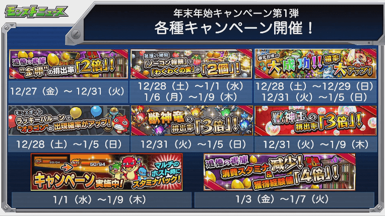 各種キャンペーンも開催