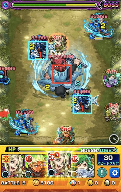 モンスト鬼滅の刃コラボ鱗滝左近次 ボス2