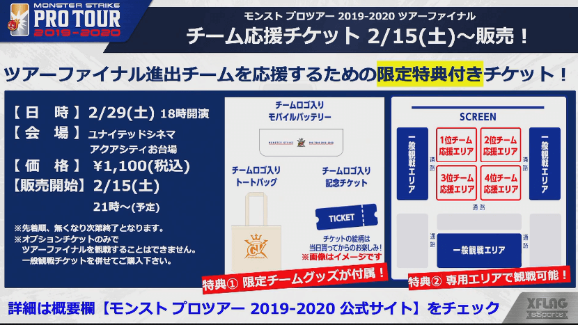 モンストプロツアー チーム応援チケット販売開始