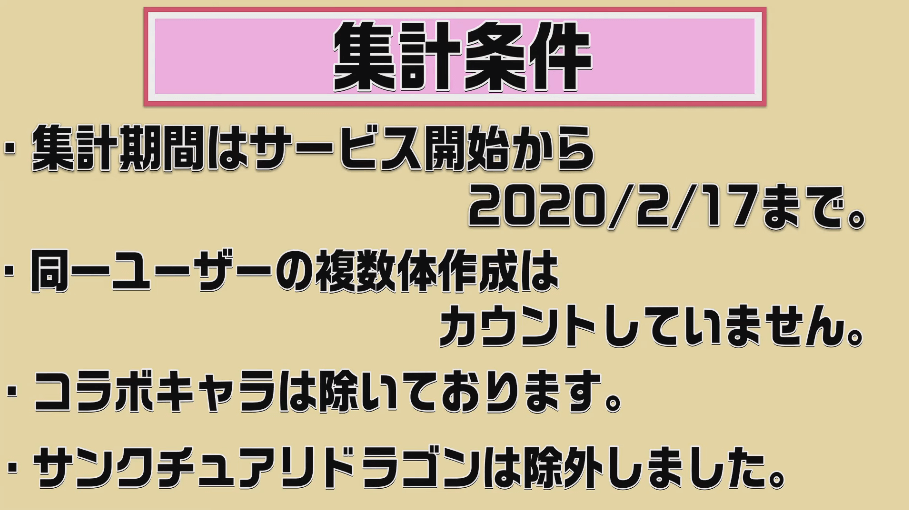 運極集計条件