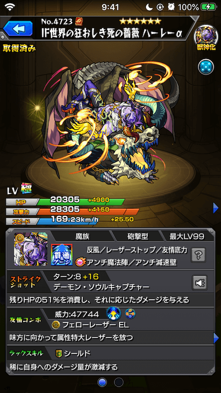 ハーレーα獣神化ステータス