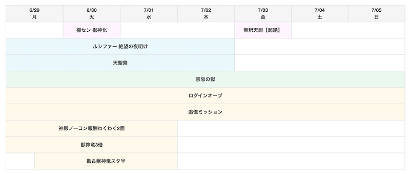 スケジュール