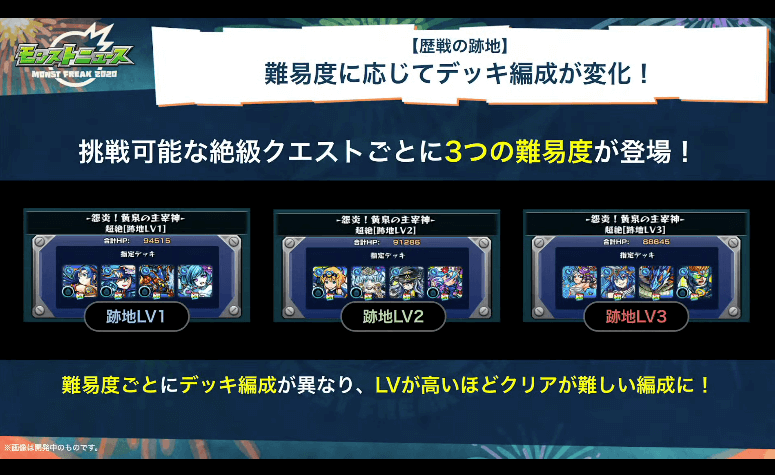 難易度に応じてデッキ構成が異なる