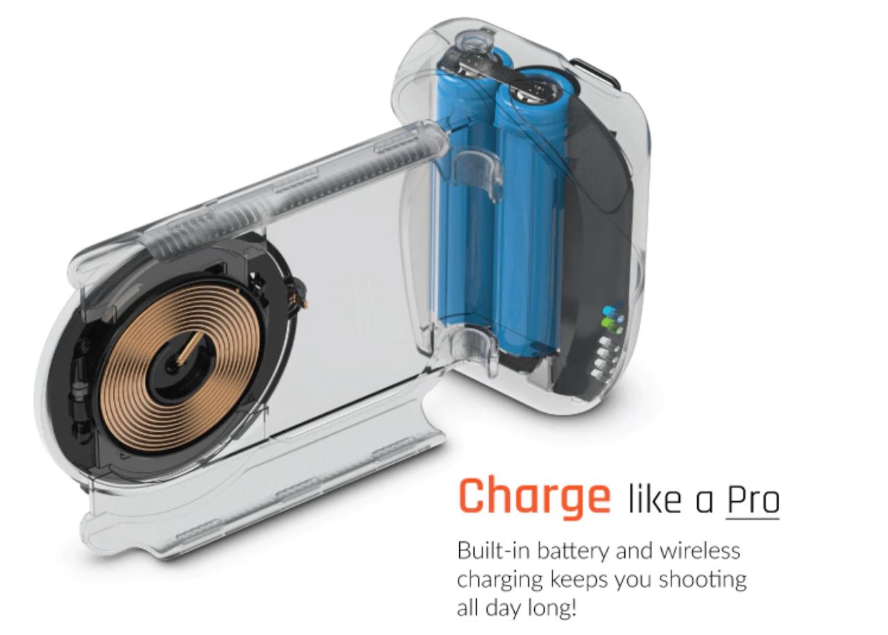 充電用バッテリーを内蔵,ProGrip, iPhone とスマホ写真撮影のためのグリップ, ワイヤレス充電