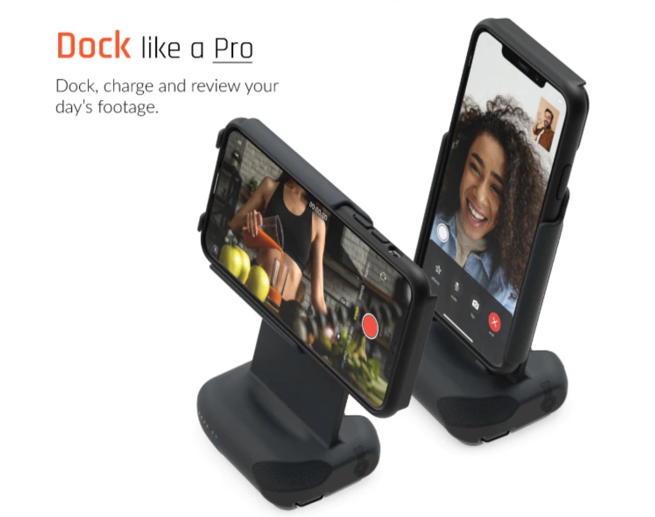 スタンドとして使用可能,ProGrip, iPhone とスマホ写真撮影のためのグリップ, ワイヤレス充電